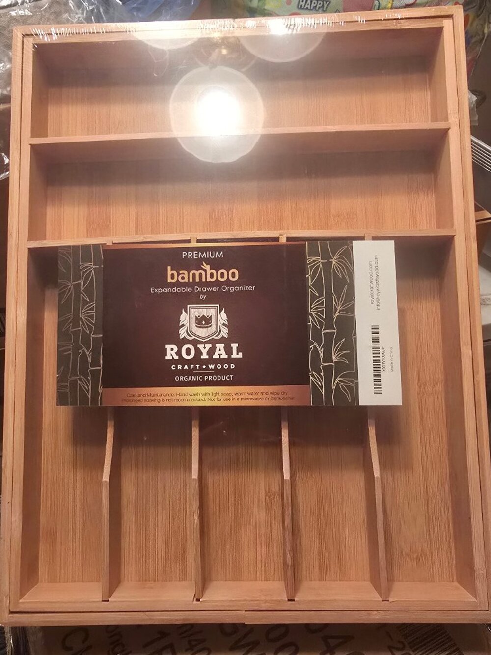 Bamboo drawer organizer